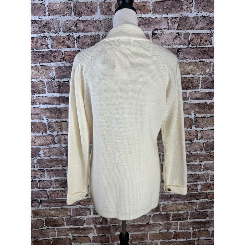 Jason Maxwell Vintage 90s Cream Knit Blazer Cardigan Grandpa Core Old Money L - Picture 8 of 15